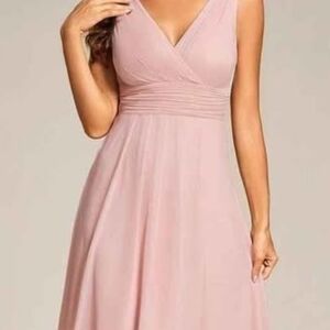 Elegant Pink Sleeveless Dress